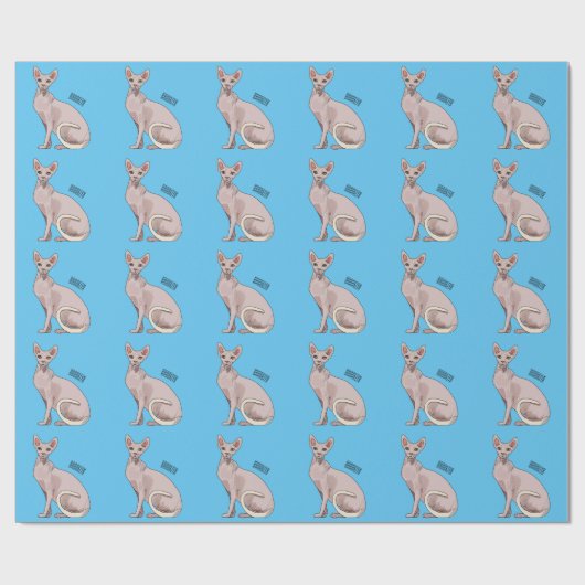 Afbeelding van de cartoon van sphynx-katten cadeaupapier (Vlak)