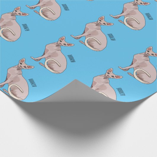Afbeelding van de cartoon van sphynx-katten cadeaupapier (Hoek)