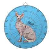 Afbeelding van de cartoon van sphynx-katten dartbord (Voorkant)