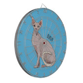 Afbeelding van de cartoon van sphynx-katten dartbord (Voorkant Links)