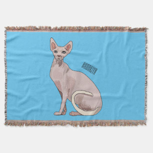 Afbeelding van de cartoon van sphynx-katten deken