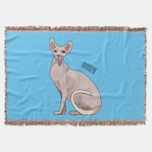 Afbeelding van de cartoon van sphynx-katten deken (Voorkant)