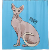 Afbeelding van de cartoon van sphynx-katten douchegordijn (Voorkant)