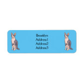 Afbeelding van de cartoon van sphynx-katten etiket (Voorkant)