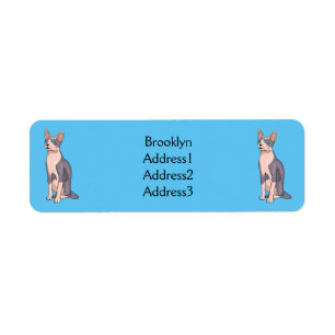 Afbeelding van de cartoon van sphynx-katten etiket