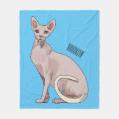 Afbeelding van de cartoon van sphynx-katten fleece deken (Voorkant)