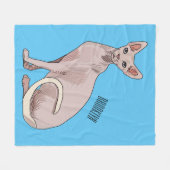 Afbeelding van de cartoon van sphynx-katten fleece deken (Voorkant (Horizontaal))