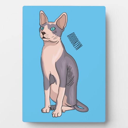 Afbeelding van de cartoon van sphynx-katten fotoplaat (voorkant)