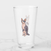 Afbeelding van de cartoon van sphynx-katten glas (Achterkant)