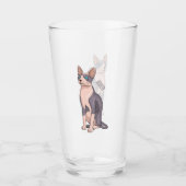 Afbeelding van de cartoon van sphynx-katten glas (Voorkant)