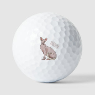 Afbeelding van de cartoon van sphynx-katten golfballen