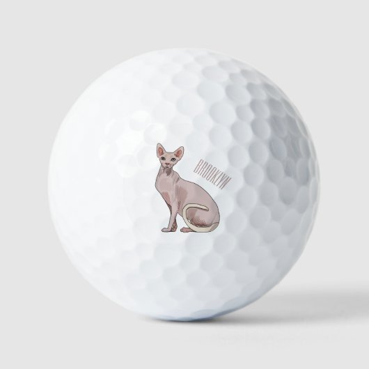Afbeelding van de cartoon van sphynx-katten golfballen (Voorkant)