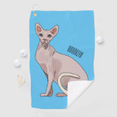 Afbeelding van de cartoon van sphynx-katten golfhanddoek (Insitu)