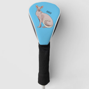 Afbeelding van de cartoon van sphynx-katten golfheadcover