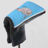 Afbeelding van de cartoon van sphynx-katten golfheadcover (3/4 voorkant)