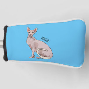 Afbeelding van de cartoon van sphynx-katten golfheadcover