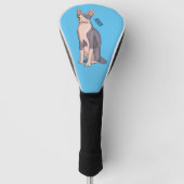 Afbeelding van de cartoon van sphynx-katten golfheadcover (Voorkant)