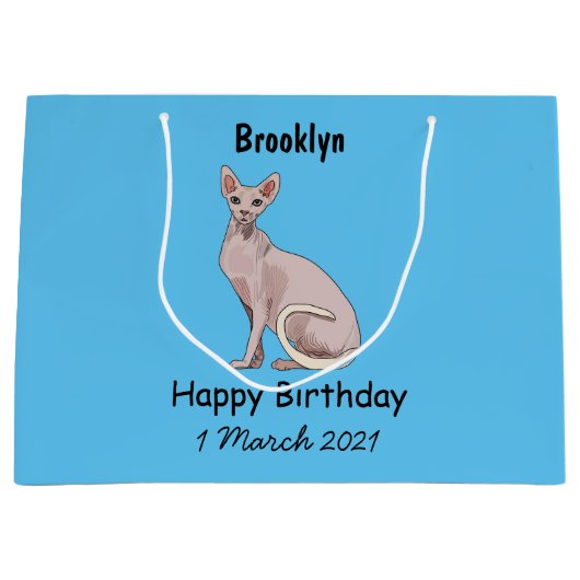 Afbeelding van de cartoon van sphynx-katten groot cadeauzakje (Voorkant)