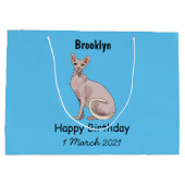 Afbeelding van de cartoon van sphynx-katten groot cadeauzakje (Achterkant)