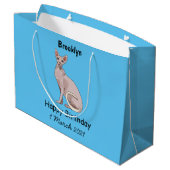 Afbeelding van de cartoon van sphynx-katten groot cadeauzakje (Achterkant Gekanteld)
