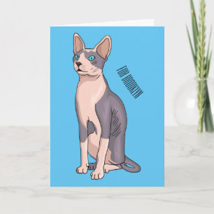Afbeelding van de cartoon van sphynx-katten kaart
