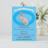 Afbeelding van de cartoon van sphynx-katten kaart (Staand voorkant)