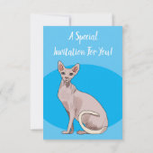 Afbeelding van de cartoon van sphynx-katten kaart (Achterkant)