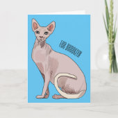 Afbeelding van de cartoon van sphynx-katten kaart (Voorkant)