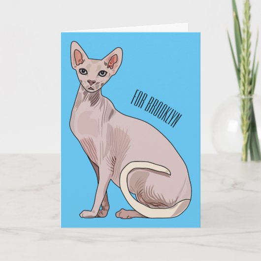 Afbeelding van de cartoon van sphynx-katten kaart (Voorkant)