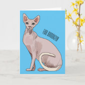 Afbeelding van de cartoon van sphynx-katten kaart (Gele Bloem)
