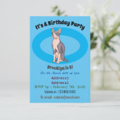 Afbeelding van de cartoon van sphynx-katten kaart (Staand voorkant)