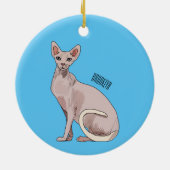 Afbeelding van de cartoon van sphynx-katten keramisch ornament (Achterkant)
