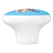 Afbeelding van de cartoon van sphynx-katten keramische knop (Zijkant)