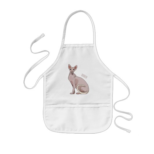 Afbeelding van de cartoon van sphynx-katten kinder schort (Voorkant)