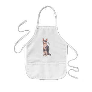 Afbeelding van de cartoon van sphynx-katten kinder schort