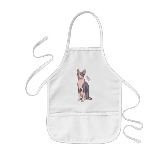 Afbeelding van de cartoon van sphynx-katten kinder schort (Voorkant)