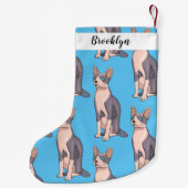 Afbeelding van de cartoon van sphynx-katten kleine kerstsok (Achterkant)