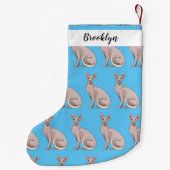 Afbeelding van de cartoon van sphynx-katten kleine kerstsok (Achterkant)