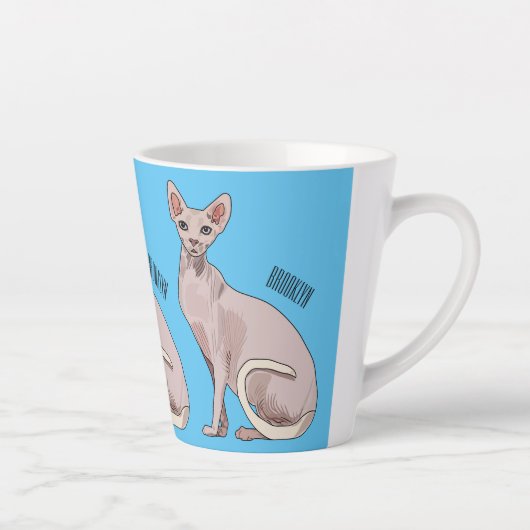 Afbeelding van de cartoon van sphynx-katten latte mok (Rechts)