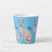 Afbeelding van de cartoon van sphynx-katten latte mok (Voorkant)
