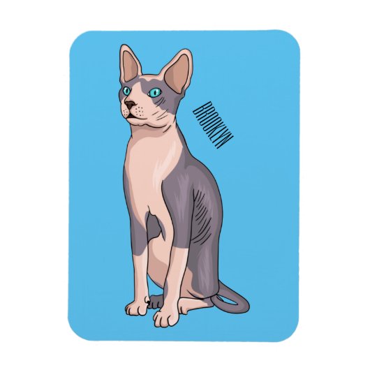 Afbeelding van de cartoon van sphynx-katten magneet (Verticaal)