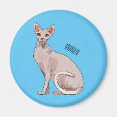 Afbeelding van de cartoon van sphynx-katten magneet (Voorkant)