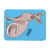Afbeelding van de cartoon van sphynx-katten magneet (Horizontaal)