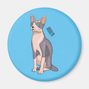 Afbeelding van de cartoon van sphynx-katten magneet