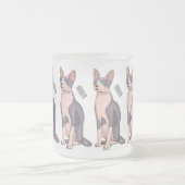 Afbeelding van de cartoon van sphynx-katten matglas koffiemok (Center)