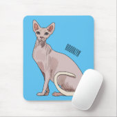 Afbeelding van de cartoon van sphynx-katten muismat (Met muis)