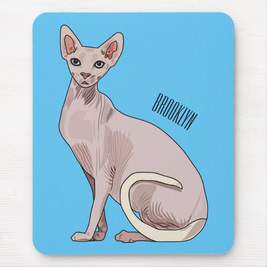 Afbeelding van de cartoon van sphynx-katten muismat (Voorkant)