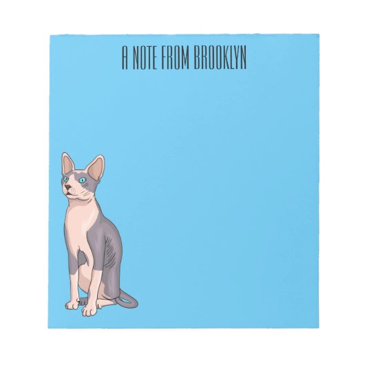 Afbeelding van de cartoon van sphynx-katten notitieblok (Voorkant)