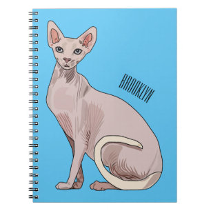 Afbeelding van de cartoon van sphynx-katten notitieboek