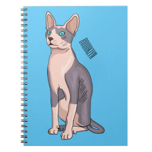 Afbeelding van de cartoon van sphynx-katten notitieboek